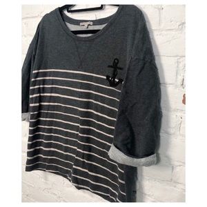 GAP Gray Pull Over 3/4 Sleeve Sweater Large